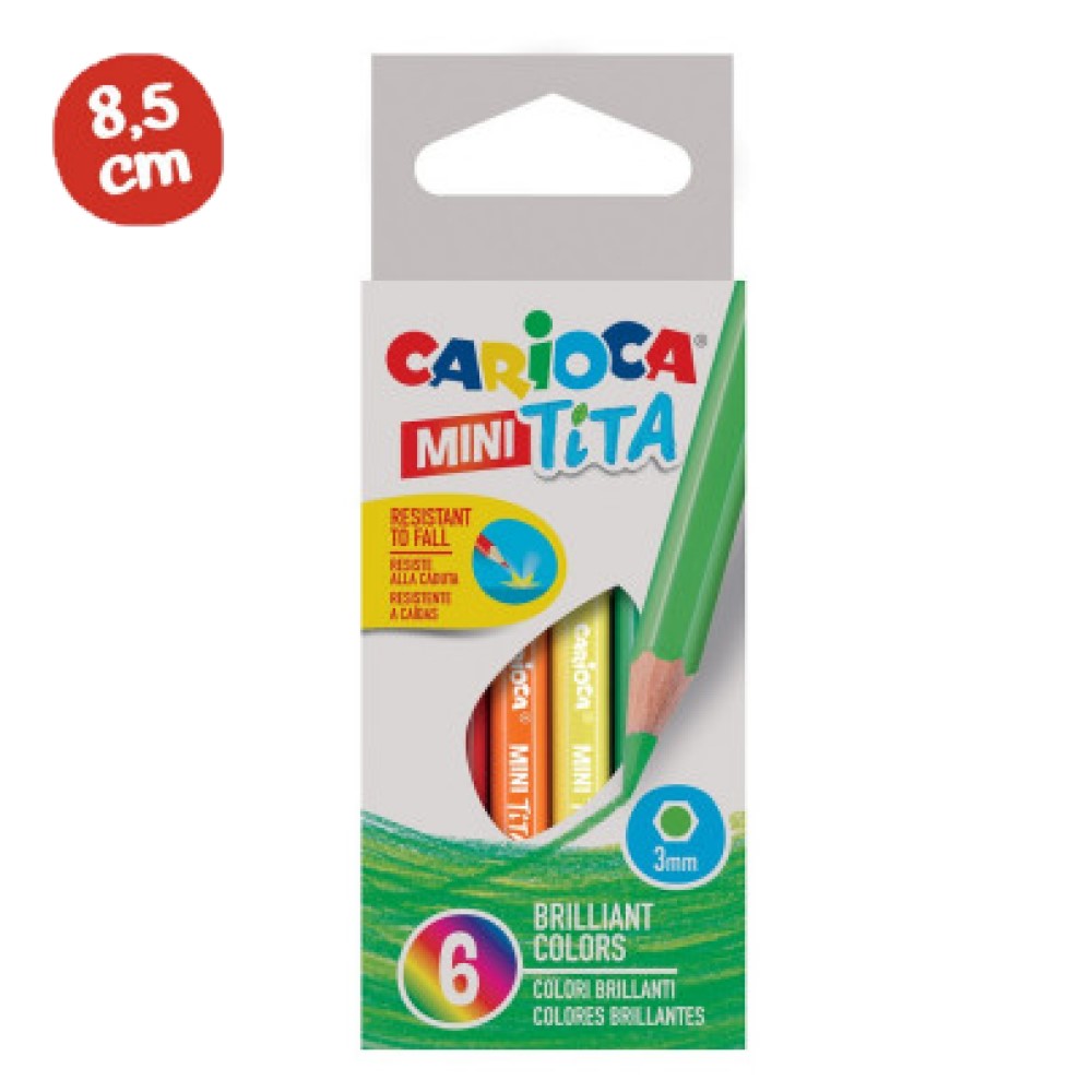 Wooden crayons Carioca Mini Tita 6pcs. - e-Kavouridis